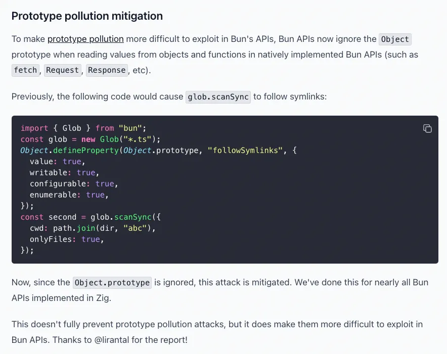 Liran Tal discovers a prototype pollution vulnerability in the Bun runtime
